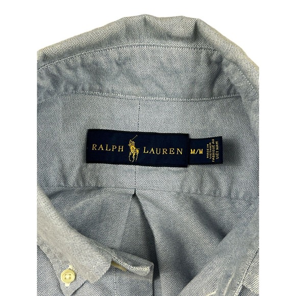 Ralph Lauren Men Long Sleeve Button Down Blue Sz M - Picture 5 of 7